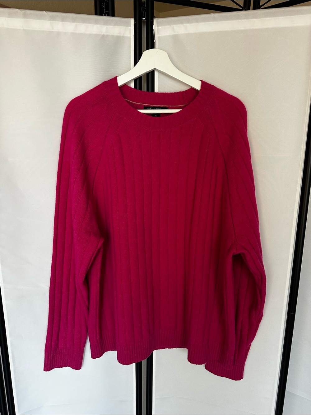 Banana Republic Ribbed Crewneck Sweater - Fuchsia